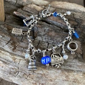 Sterling silver wedding charm bracelet